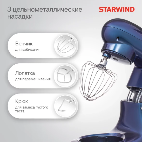 Миксер планетарный Starwind SPM7167 1900Вт фиолетовый