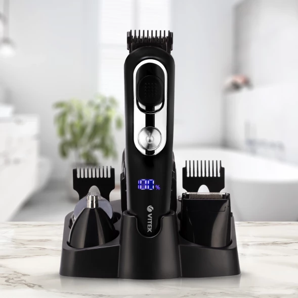 Триммер Vitek VT-2549 черный (насадок в компл:5шт)