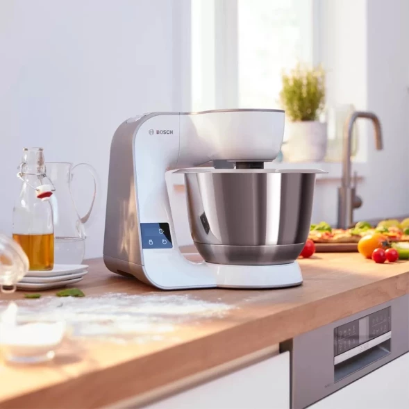 Кухонная машина Bosch Mum5 MUM5XW10 планетар.вращ. 1000Вт белый/бежевый