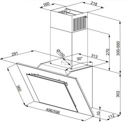 Вытяжка каминная Weissgauff Sigma 60 PB WH белый управление: кнопочное (1 мотор)