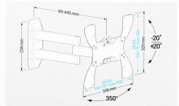 Кронштейн для телевизора Holder LCDS-5066 черный 22"-42" макс.30кг настенный поворот и наклон