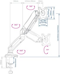 Кронштейн для мониторов Arm Media LCD-T21w белый 15&amp;quot;-32&amp;quot; макс.6.5кг настольный поворот и наклон верт.перемещ.