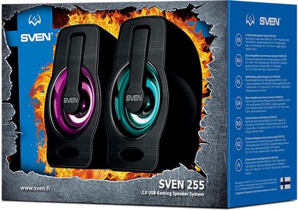 Колонки Sven 255 2.0 черный 6Вт портативные