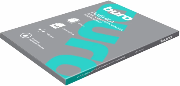 Пленка для ламинирования Buro 100мкм A4 (100шт) глянцевая 216x303мм