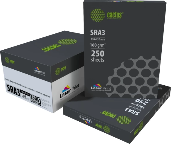 Бумага Cactus CS-LPSRA3160250 SRA3/160г/м2/белый/250л. CIE170% для лазерной печати