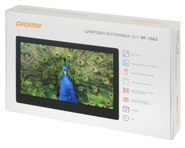 Фоторамка Digma 10.1&amp;quot; PF-1043 IPS 1280x800 черный пластик ПДУ Видео