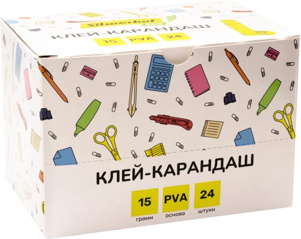 Клей-карандаш Silwerhof Eco 15гр ПВА дисплей картонный