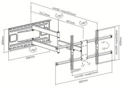 Кронштейн для телевизора Ultramounts UM915 черный 37&amp;quot;-75&amp;quot; макс.50кг настенный поворот и наклон