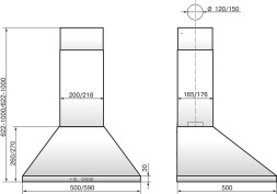 Вытяжка каминная Elikor Вента 60П-650-К3Д бежевый управление: кнопочное (1 мотор)
