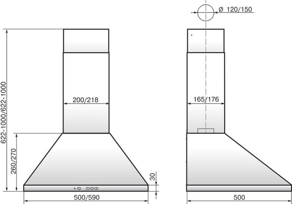 Вытяжка каминная Elikor Вента 60П-650-К3Д бежевый управление: кнопочное (1 мотор)