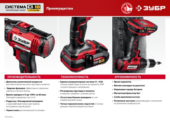 Дрель-шуруповерт Зубр ДШУ-185-22 аккум. патрон:быстрозажимной (кейс в комплекте)