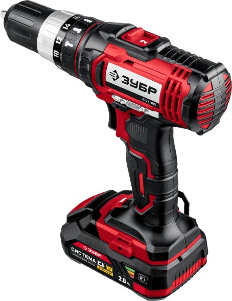 Дрель-шуруповерт Зубр ДШУ-185-22 аккум. патрон:быстрозажимной (кейс в комплекте)
