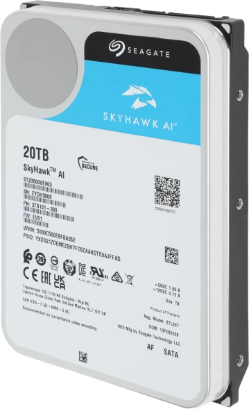 Жесткий диск Seagate SATA-III 20TB ST20000VE003 Surveillance SkyHawkAI 512E (7200rpm) 512Mb 3.5&amp;quot;