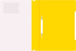 Папка-скоросшиватель Бюрократ -PS-V20YEL A4 прозрач.верх.лист карм.для визит. пластик желтый 0.12/0.16