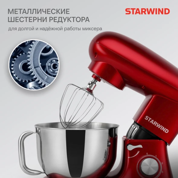 Миксер планетарный Starwind SPM7165 1900Вт красный