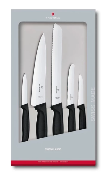 Набор ножей кухон. Victorinox Swiss Classic 6.7133.5G компл.:5предм. черный подар.коробка