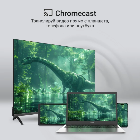 Телевизор QLED Digma 43&amp;quot; DM-LED43UQB31 Google TV Frameless Metal черный/черный 4K Ultra HD 60Hz MEMC DVB-T DVB-T2 DVB-C DVB-S DVB-S2 USB WiFi Smart TV