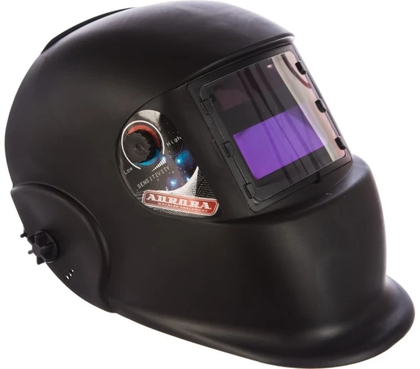 Маска сварщика Aurora A998F (9-13DIN) филь.:хамел. кл.:1/2/1/1 см.экр.95x36мм черный (11258)
