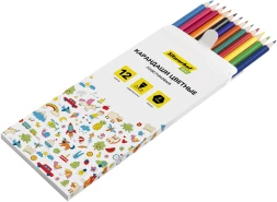 Карандаши цв. Silwerhof Eco 2.6мм шестигран. пластик ассорти 12цв. коробка/европод.