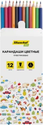 Карандаши цв. Silwerhof Eco 2.6мм шестигран. пластик ассорти 12цв. коробка/европод.