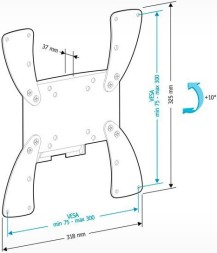 Кронштейн для телевизора Holder LCDS-5058 черный глянец 19&amp;quot;-47&amp;quot; макс.30кг настенный наклон