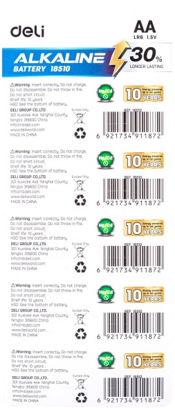 Батарея Deli E18510 AA блистер
