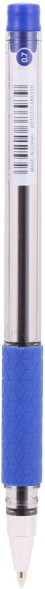 Ручка шариков. Deli Arrow EQ01630 прозрачный/синий d=0.7мм син. черн. резин. манжета