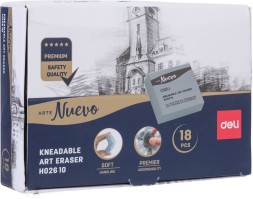 Ластик Deli EH02610 42х42х12мм серый клячка картонный дисплей