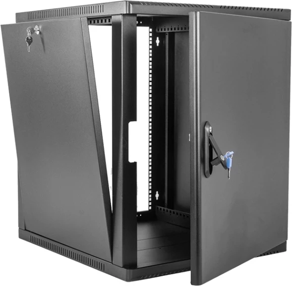 Шкаф коммутационный ЦМО (ШРН-15.650.1-9005) настенный 15U 600x658мм пер.дв.металл 200кг черный 600мм 27кг 746мм IP20 металл