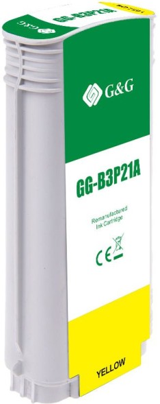 Картридж струйный G&amp;amp;G №727 GG-B3P21A желтый (130мл) для HP DJ T920/T1500