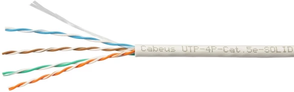 Кабель информационный Cabeus UTP-4P-Cat.5e-SOLID-GY кат.5E U/UTP 4 пары PVC внутренний 305м серый