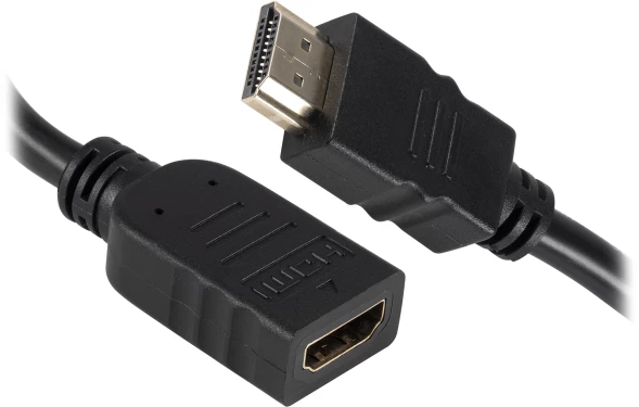 Кабель-удлинитель аудио-видео Buro HDMI (m)/HDMI (f) 2м. позолоч.конт. черный (BU-HDMI2.0-EXTND-2M)