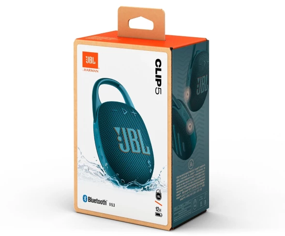 Колонка порт. JBL Clip 5 синий 7W Mono BT 10м 1400mAh (JBLCLIP5BLU)