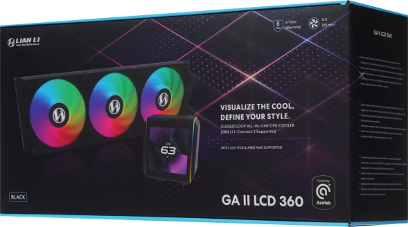 Система водяного охлаждения Lian-Li Galahad II LCD 360 ARGB Soc-AM5/AM4/1200/1700/1851 черный 4-pin 30dB Al+Cu LCD Ret (G89.GA2ALCD36B.00)