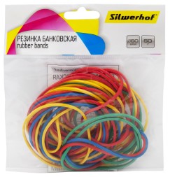 Резинки для купюр Silwerhof 189014 d=60мм 2мм 50гр ассорти