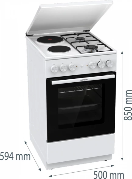 Плита Комбинированная Gorenje GK5A12WG белый (металлическая крышка) реш.сталь