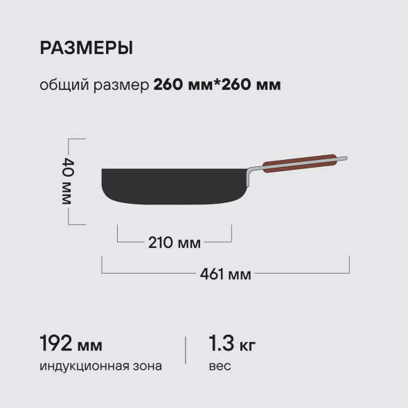 Сковорода-гриль Rondell Fjord RDA-1798 квадратная 26см покрытие: Xylan Plus ручка несъемная (без крышки) черный