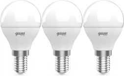 Лампа светодиодная Gauss Basic 10531252T 5.5Вт цок.:E14 шар 220B 4100K св.свеч.бел.нейт. (упак.:3шт)