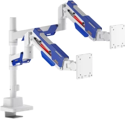 Кронштейн для мониторов Ultramounts UM744WB белый/синий 24&amp;quot;-57&amp;quot; макс.27кг крепление к столешнице поворот и наклон