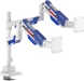 Кронштейн для мониторов Ultramounts UM744WB белый/синий 24&amp;quot;-57&amp;quot; макс.27кг крепление к столешнице поворот и наклон