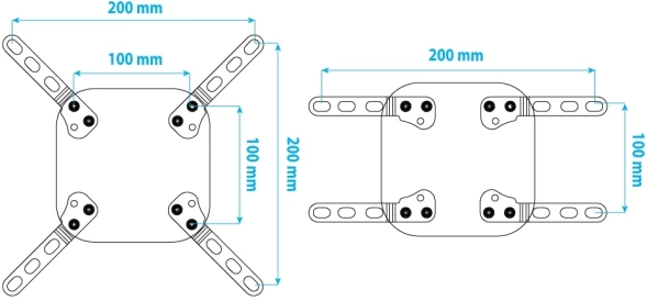Кронштейн-адаптер для телевизора Kromax ADAPTER-200 черный 33&amp;quot;-43&amp;quot; макс.20кг настольный фиксированный