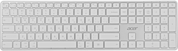 Клавиатура Acer OKR301 белый/серебристый USB беспроводная BT/Radio slim Multimedia (ZL.KBDEE.015)