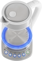 Чайник электрический Vitek VT-WK1031 1.7л. 2200Вт белый/серебристый корпус: стекло/металл/пластик
