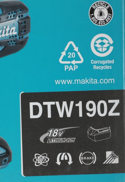 Гайковерт Makita DTW190Z аккум. патрон:квад.1/2&amp;quot;