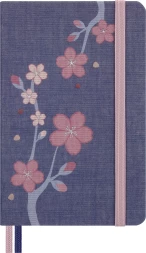 Блокнот Moleskine LIMITED EDITION SAKURA LESU08MM710 Pocket 90x140мм обложка текстиль 160стр. линейка синий 2025