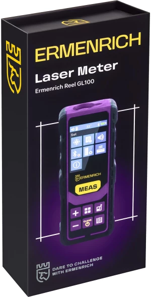 Лазерный дальномер Ermenrich Reel PRO GL100 3кл.лаз. 535нм цв.луч. зеленый в кейсе (84558)