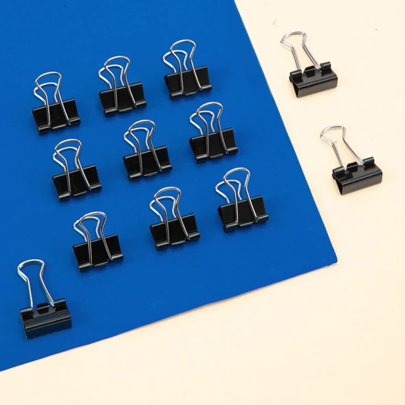 Зажимы Deli EZ66 металл 15мм черный (упак.:12шт) картонная коробка