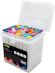 Набор маркеров для скетчинга Silwerhof Idea двойной пиш. наконечник 1-7мм 48цв. (48шт.) пластиковая коробка
