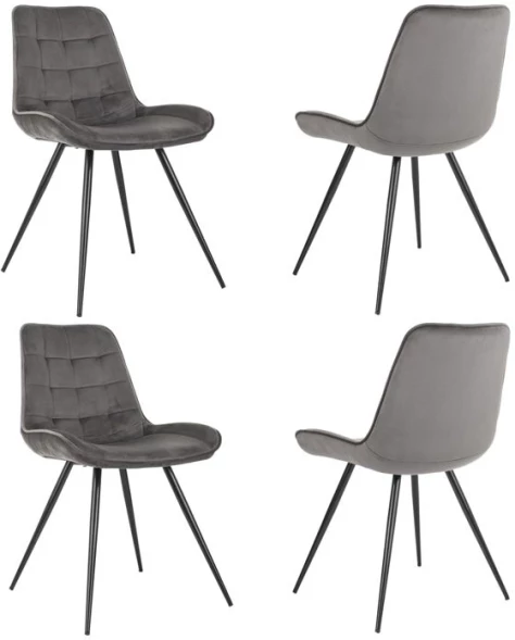 Стул для дома Бюрократ CH-K2_4 комплект 4шт т.серый Holland 18 металл черный на ножках (CH-K2_1/HL18_4)