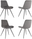 Стул для дома Бюрократ CH-K2_4 комплект 4шт т.серый Holland 18 металл черный на ножках (CH-K2_1/HL18_4)
